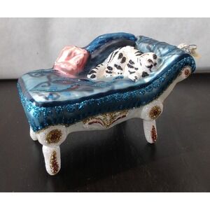 Polish Glass Ornament Cat Nap Hand Painted in Poland Radko Inspired